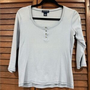 Ann Taylor Soft  blue Button-Front Top